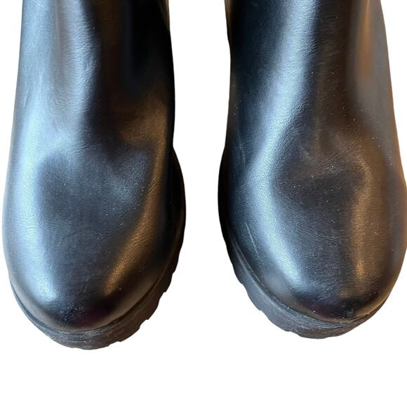 Soda Ankle Boots Women's Size 9 Black Chunky Lug Sole Elastic Gore - Picture 4 of 8